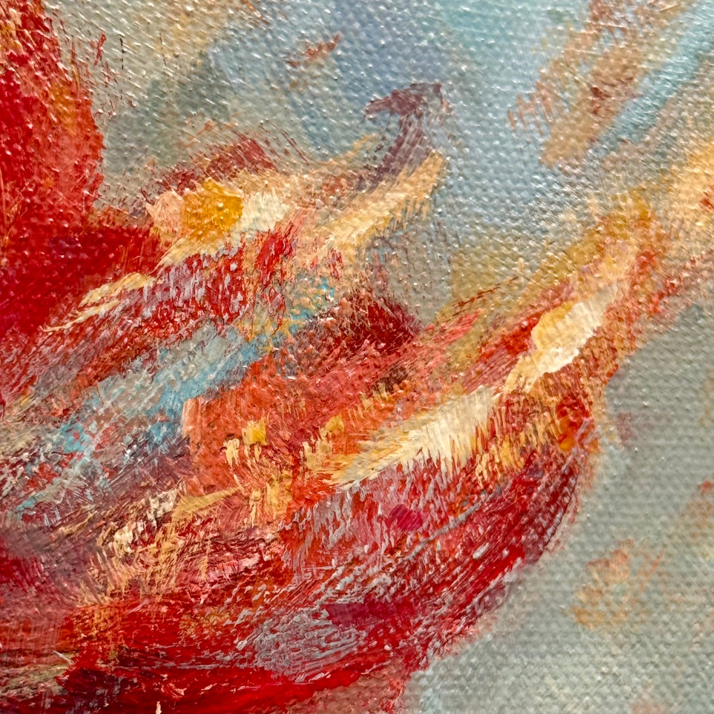 Flaming life. Rooster