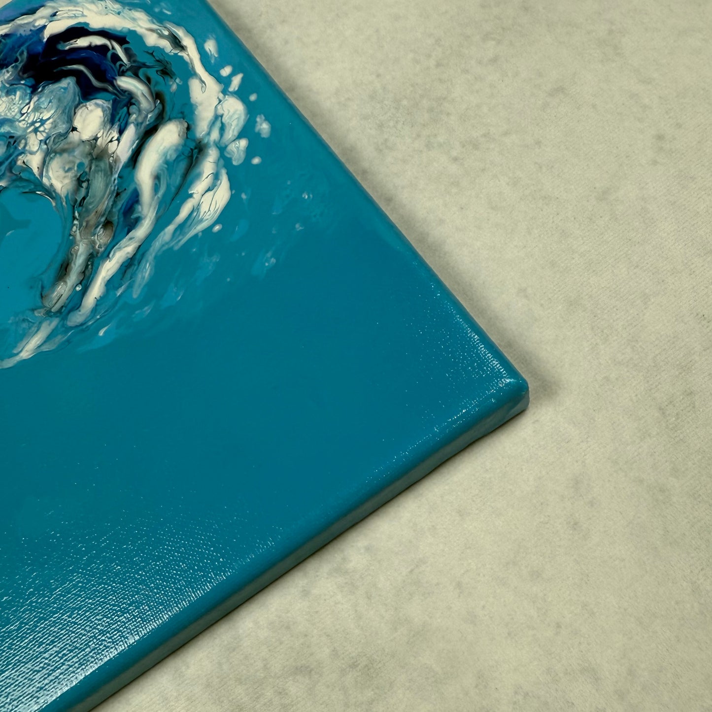 Ocean Dragon. Optimistic original abstract ocean wave dragon painting on canvas