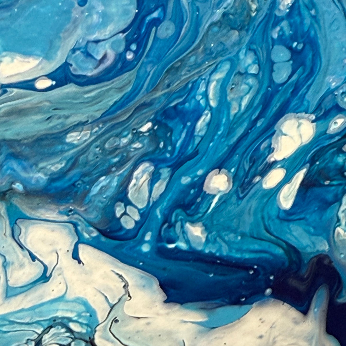 Ocean Dragon. Optimistic original abstract ocean wave dragon painting on canvas