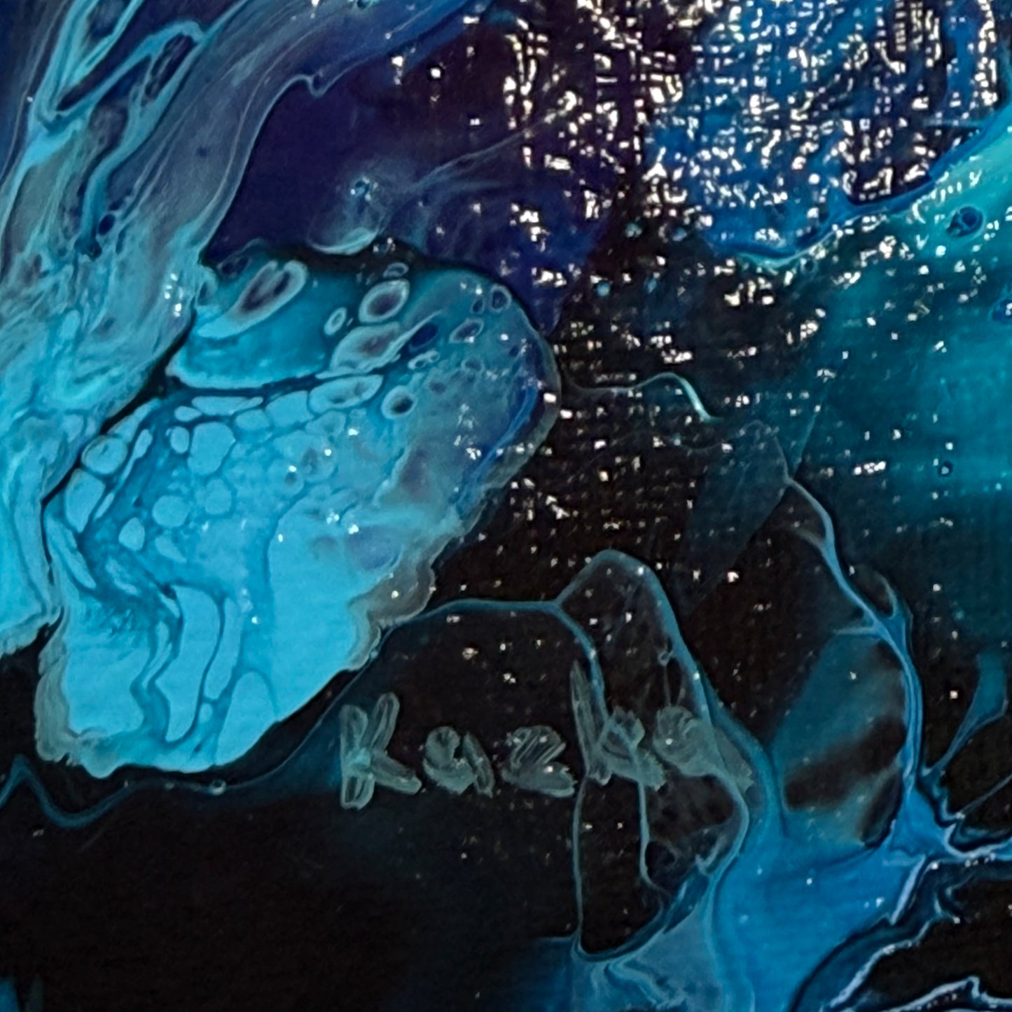 Ocean Dragon. Optimistic original abstract ocean wave dragon painting on canvas