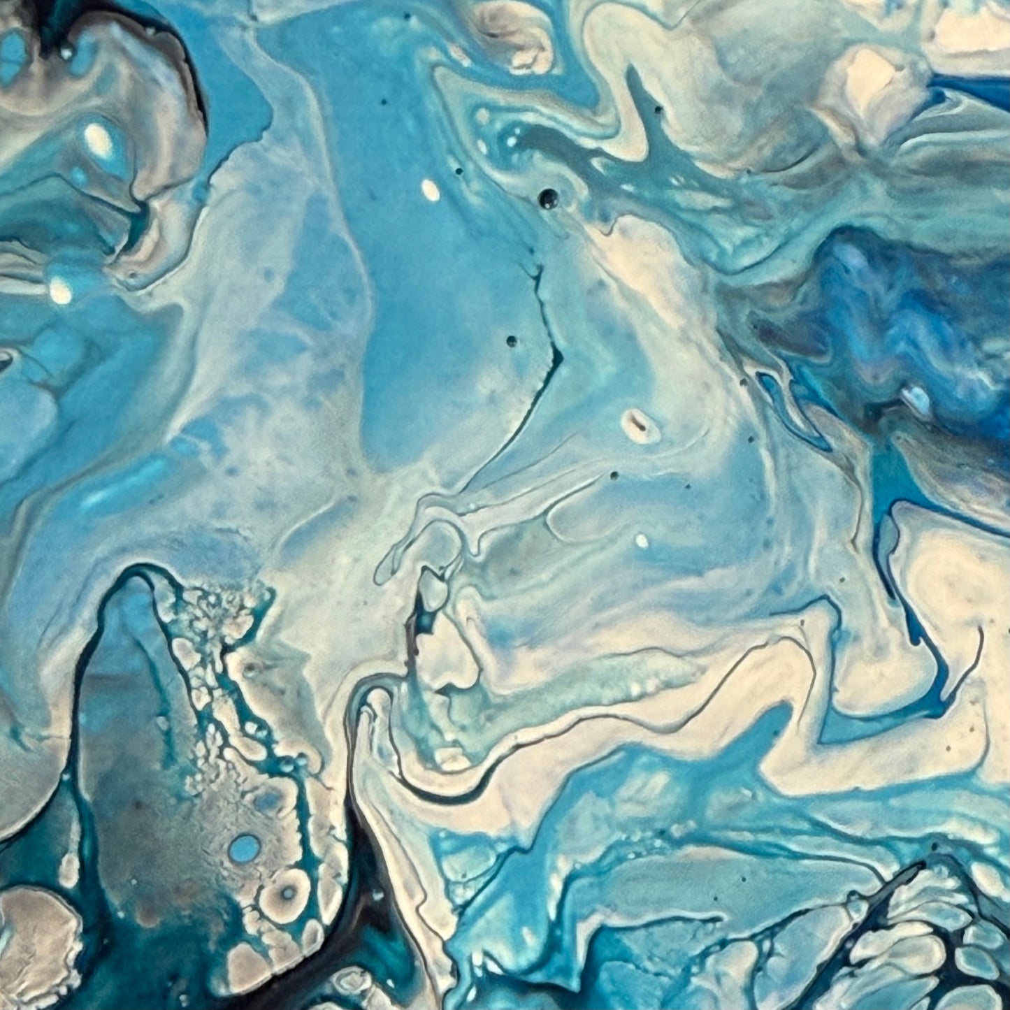 Ocean Dragon. Optimistic original abstract ocean wave dragon painting on canvas