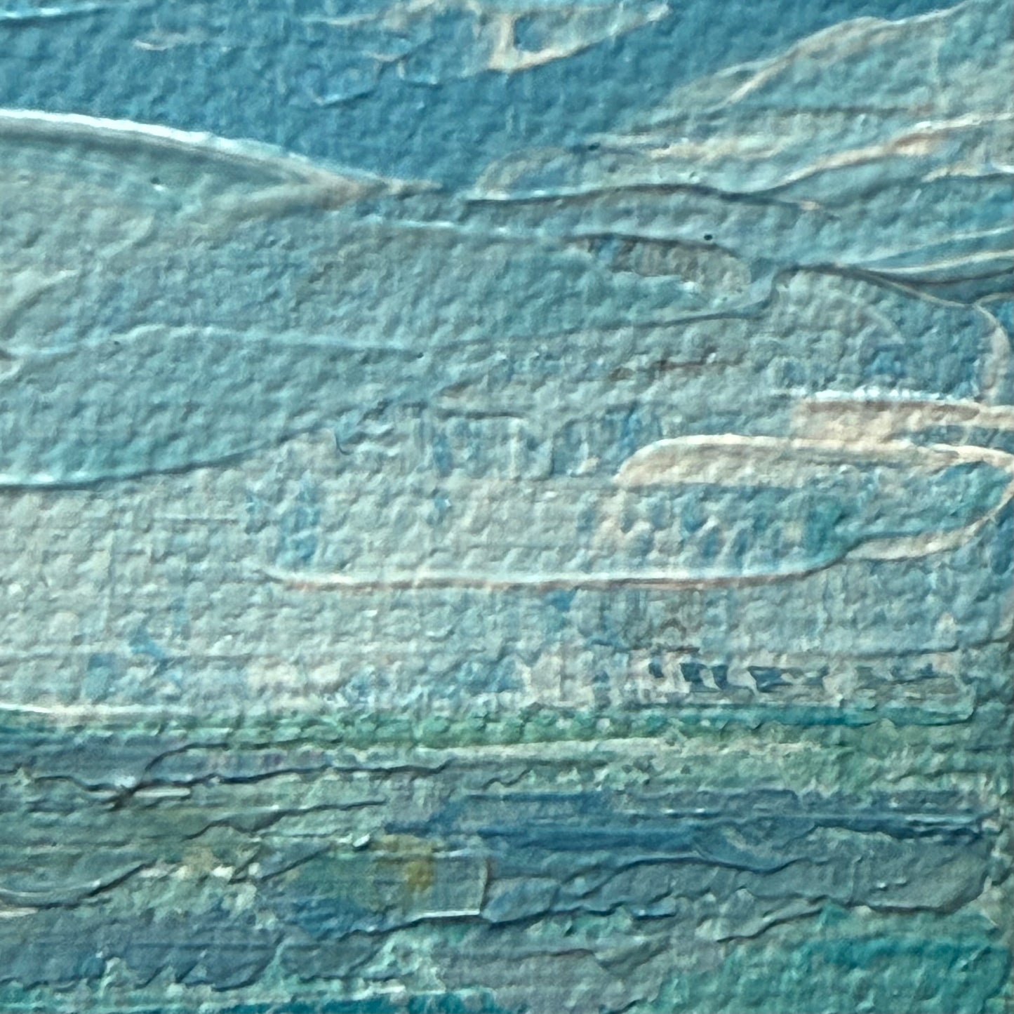 North shore. Tofte. Wall art, shelf decor, small original signed textured painting