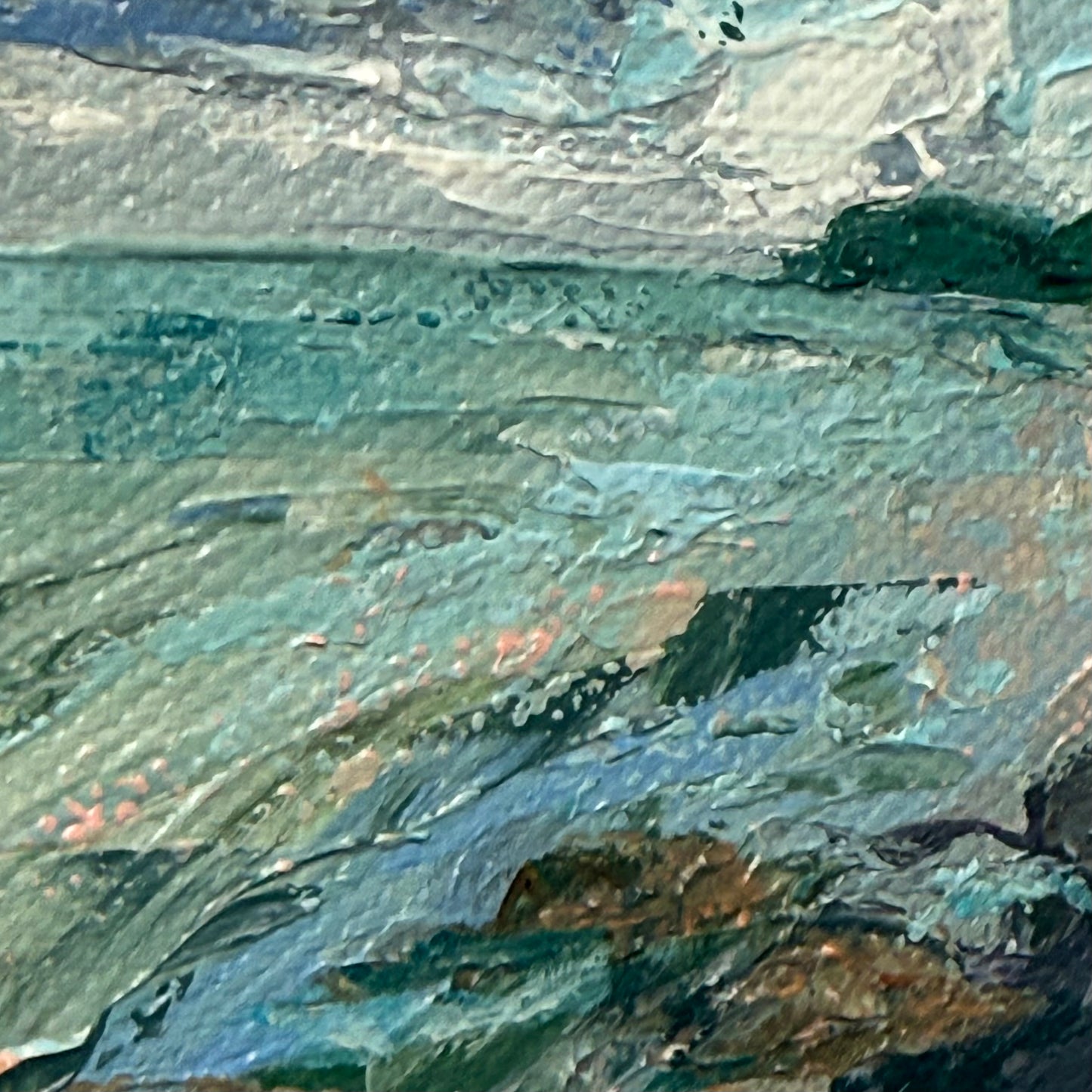 North shore. Grand Marais. Wall art, shelf decor, small original signed textured painting