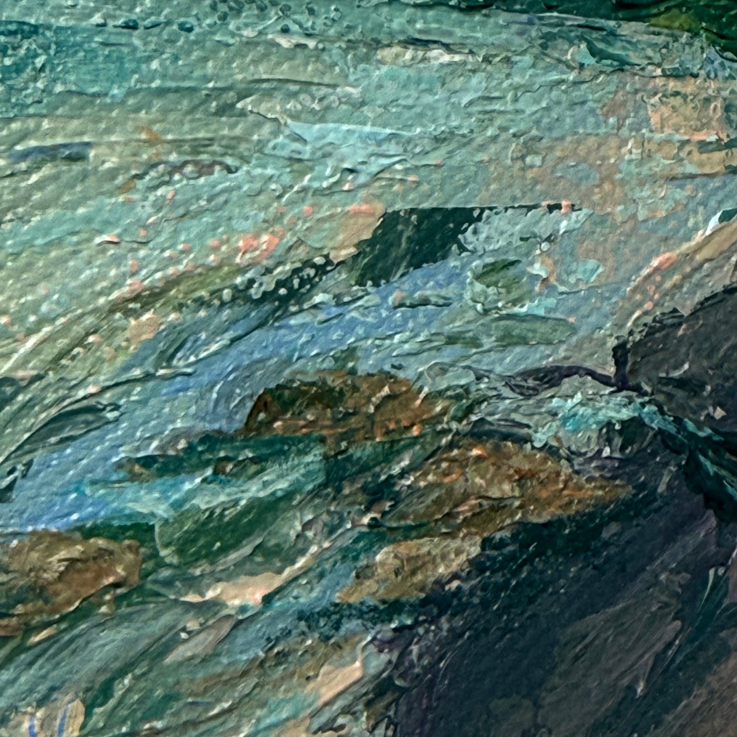 North shore. Grand Marais. Wall art, shelf decor, small original signed textured painting
