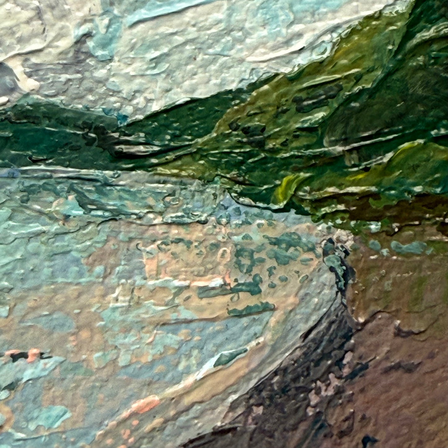 North shore. Grand Marais. Wall art, shelf decor, small original signed textured painting