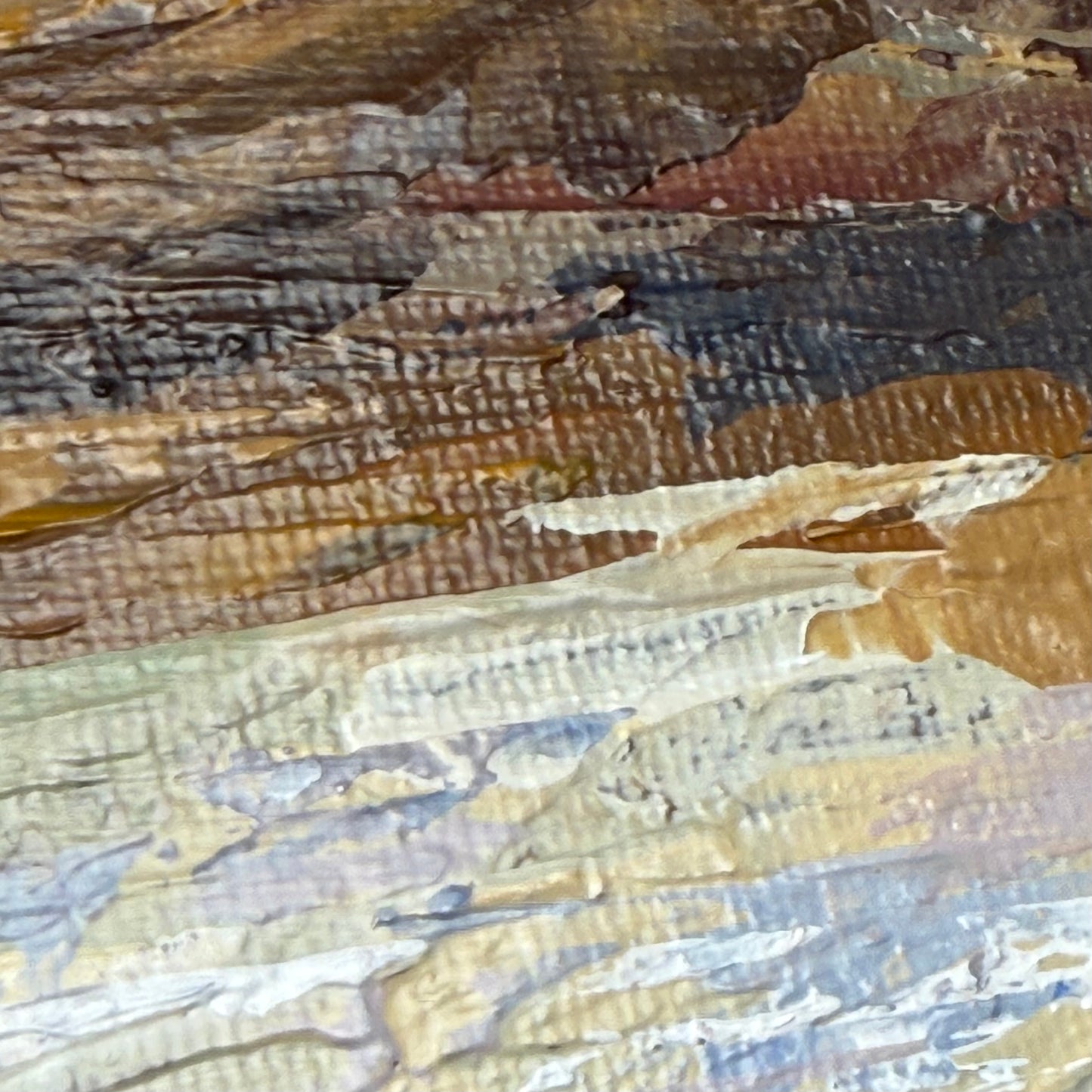 Whispers of the Grassland. Art, decor, optimistic original signed abstract landscape painting on canvas
