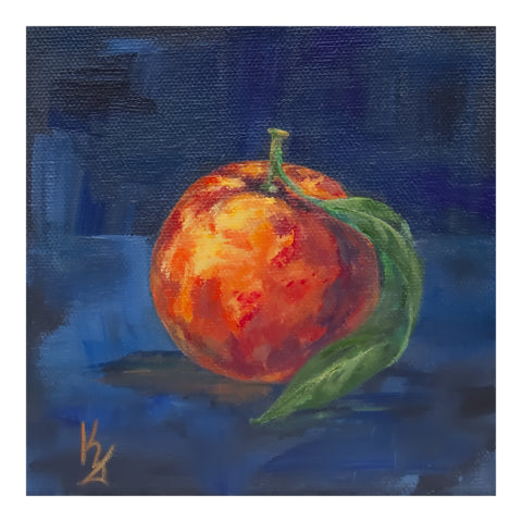 Orange. Indigo. Fine Art Print from original painting. Giclée Print.