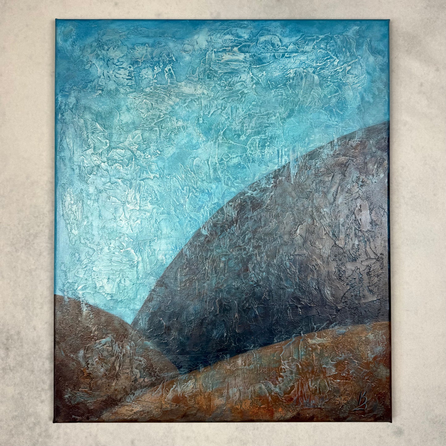 Cozy way home. Air. Art, wall decor, optimistic original large signed textured art on canvas