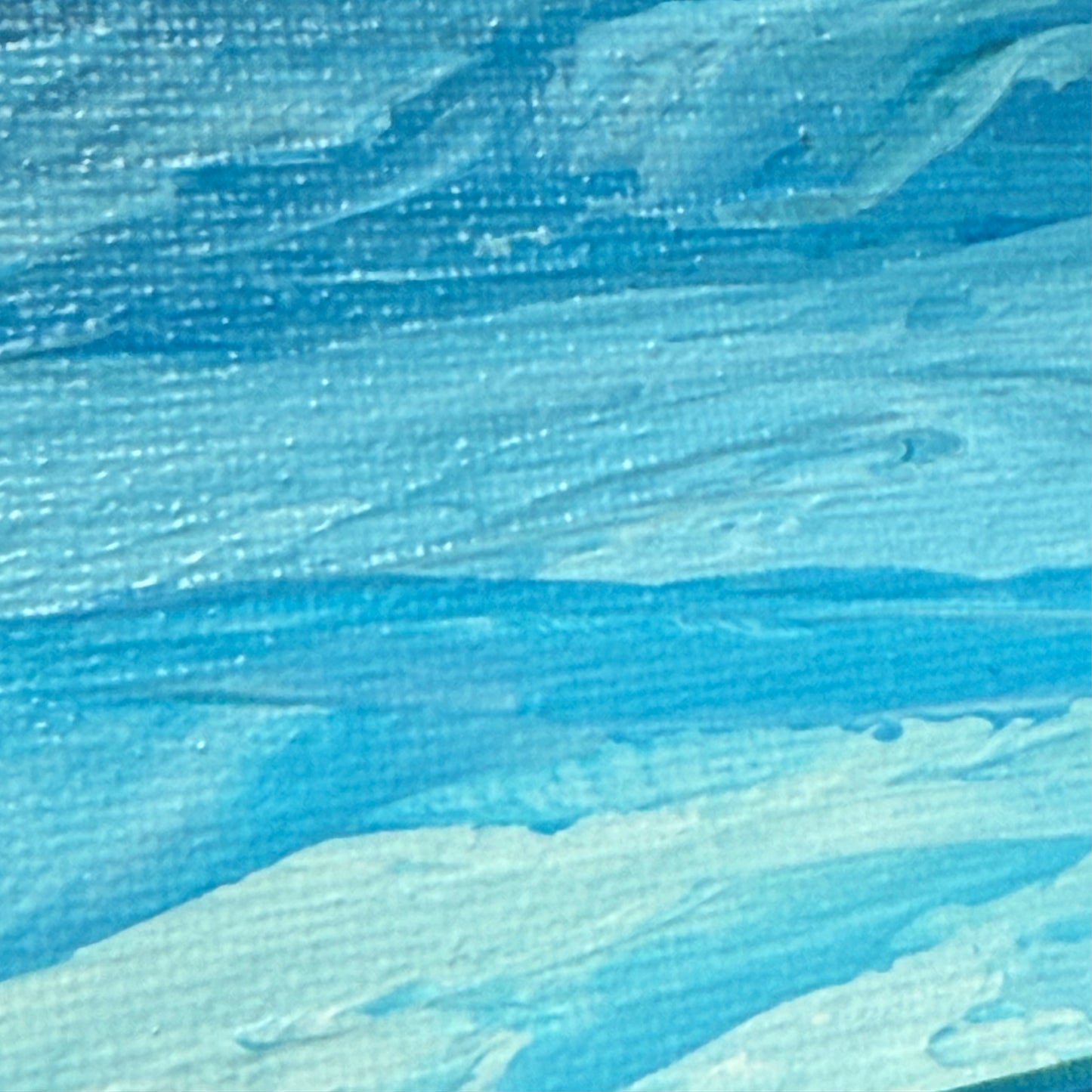 Deep water. Sailboat... Art, wall decor, optimistic original signed abstract seascape ocean sailboat painting on canvas