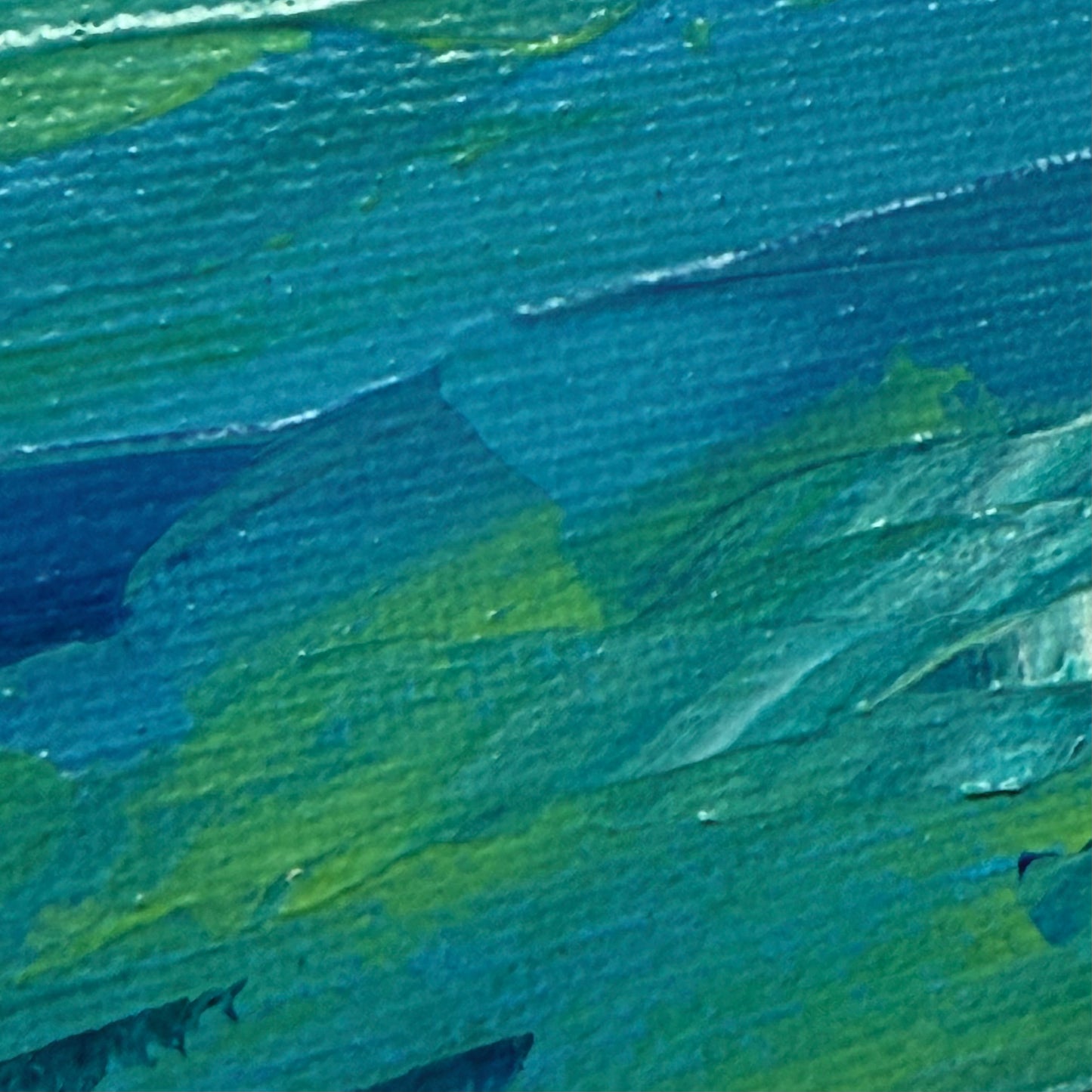 Deep water. Sailboat... Art, wall decor, optimistic original signed abstract seascape ocean sailboat painting on canvas