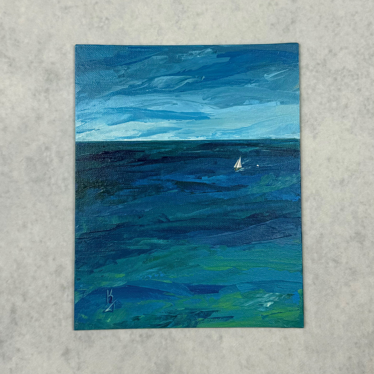 Deep water. Sailboat