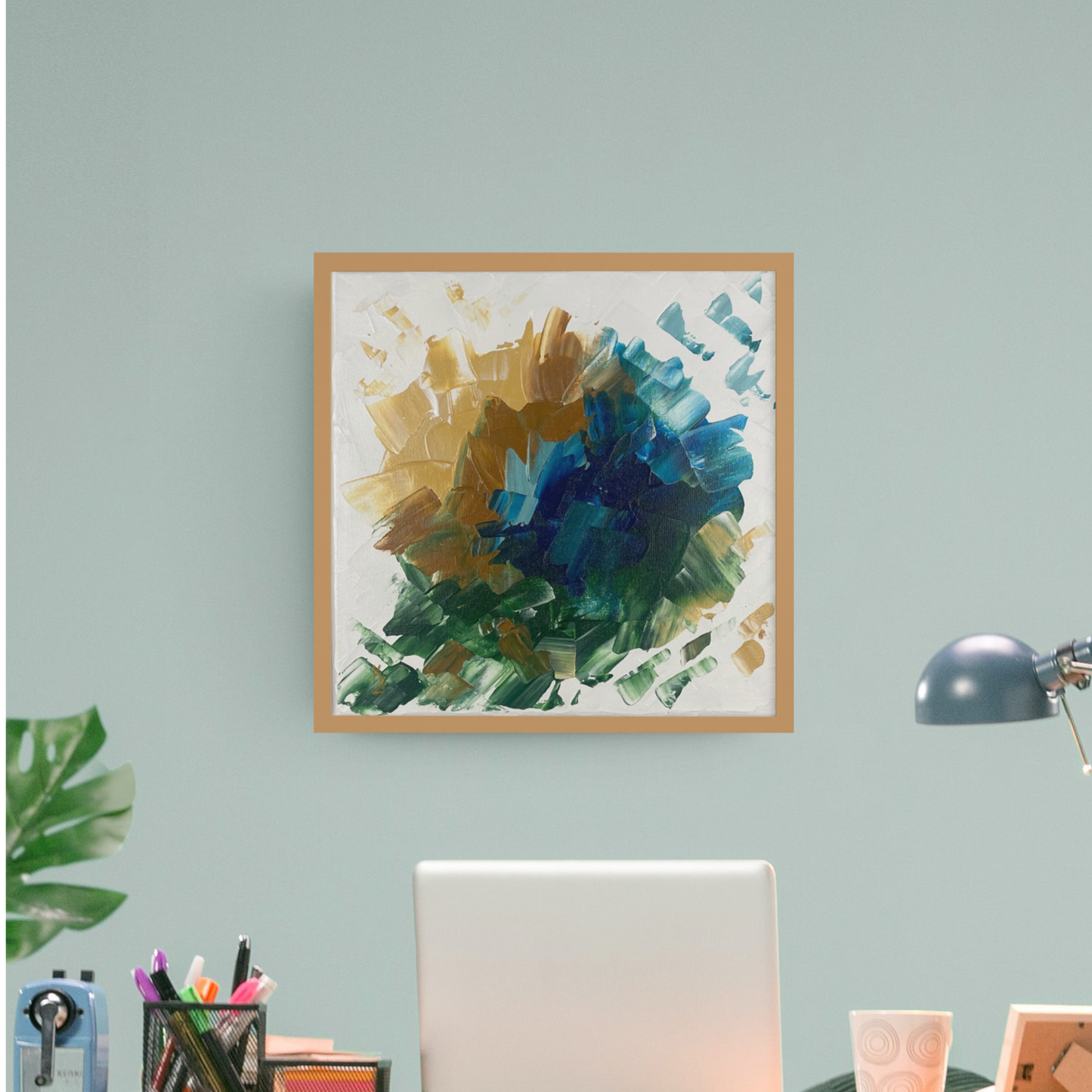 Touch of nature. Splash!.. Art, optimistic original abstract painting on canvas, wall decor