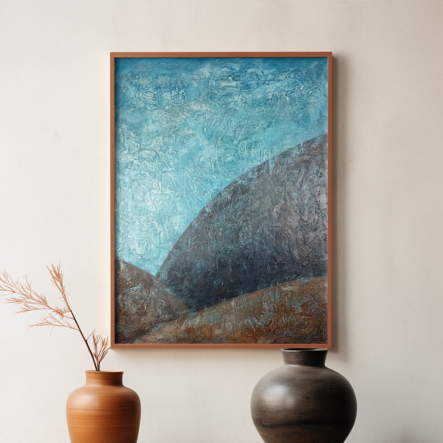 Cozy way home. Air. Art, wall decor, optimistic original large signed textured art on canvas