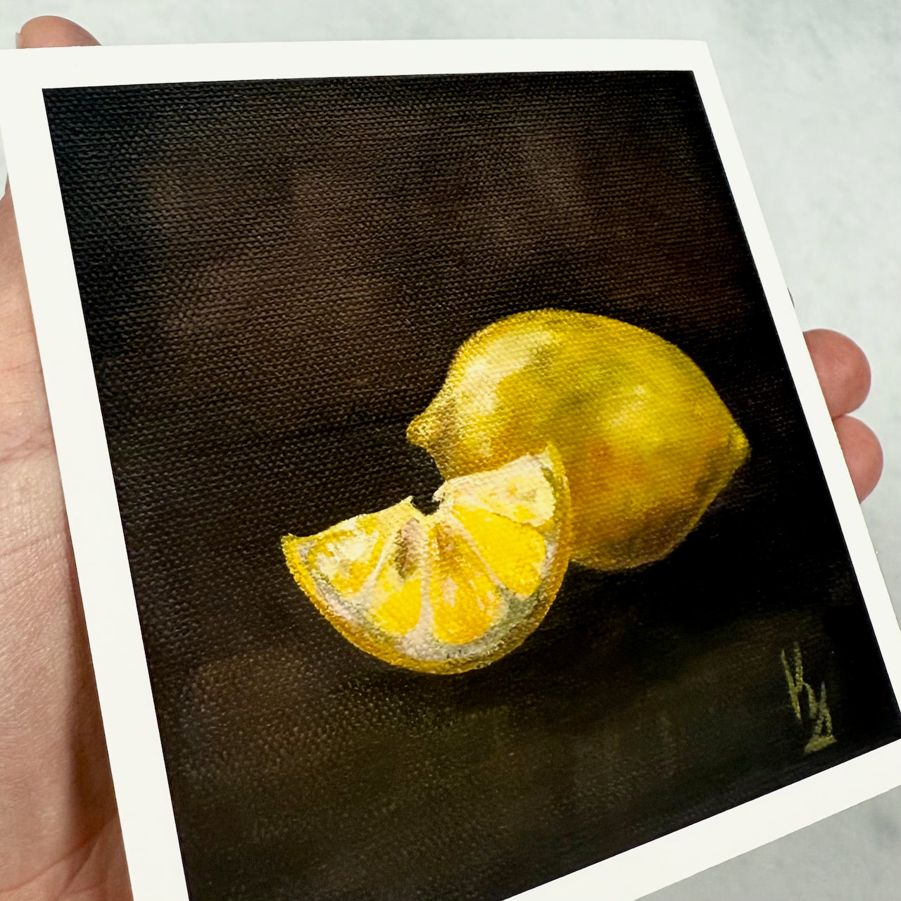 Lemon. Slate. Fine Art Print from original painting. Giclée Print.