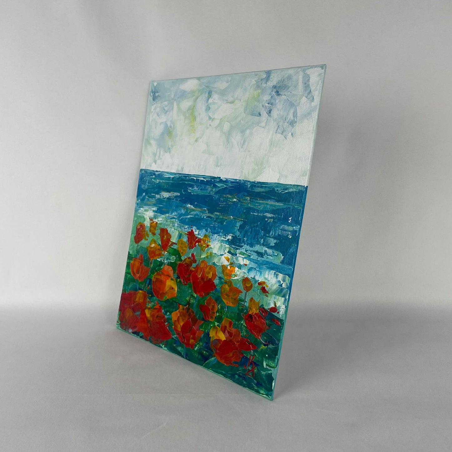 Flower wave. Californian poppies