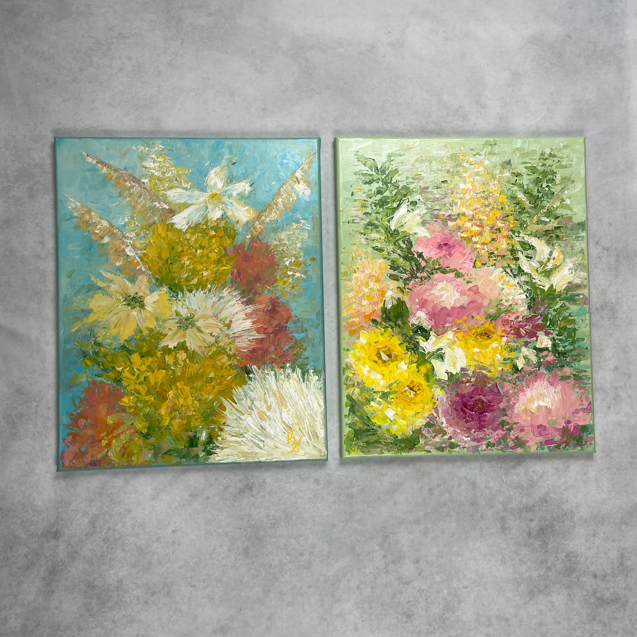 My painted garden. Pink bouquet