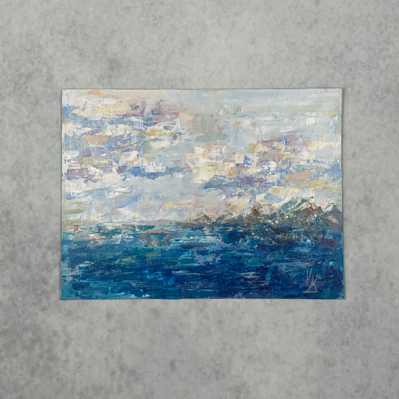 Salty breeze. Plum clouds, framed