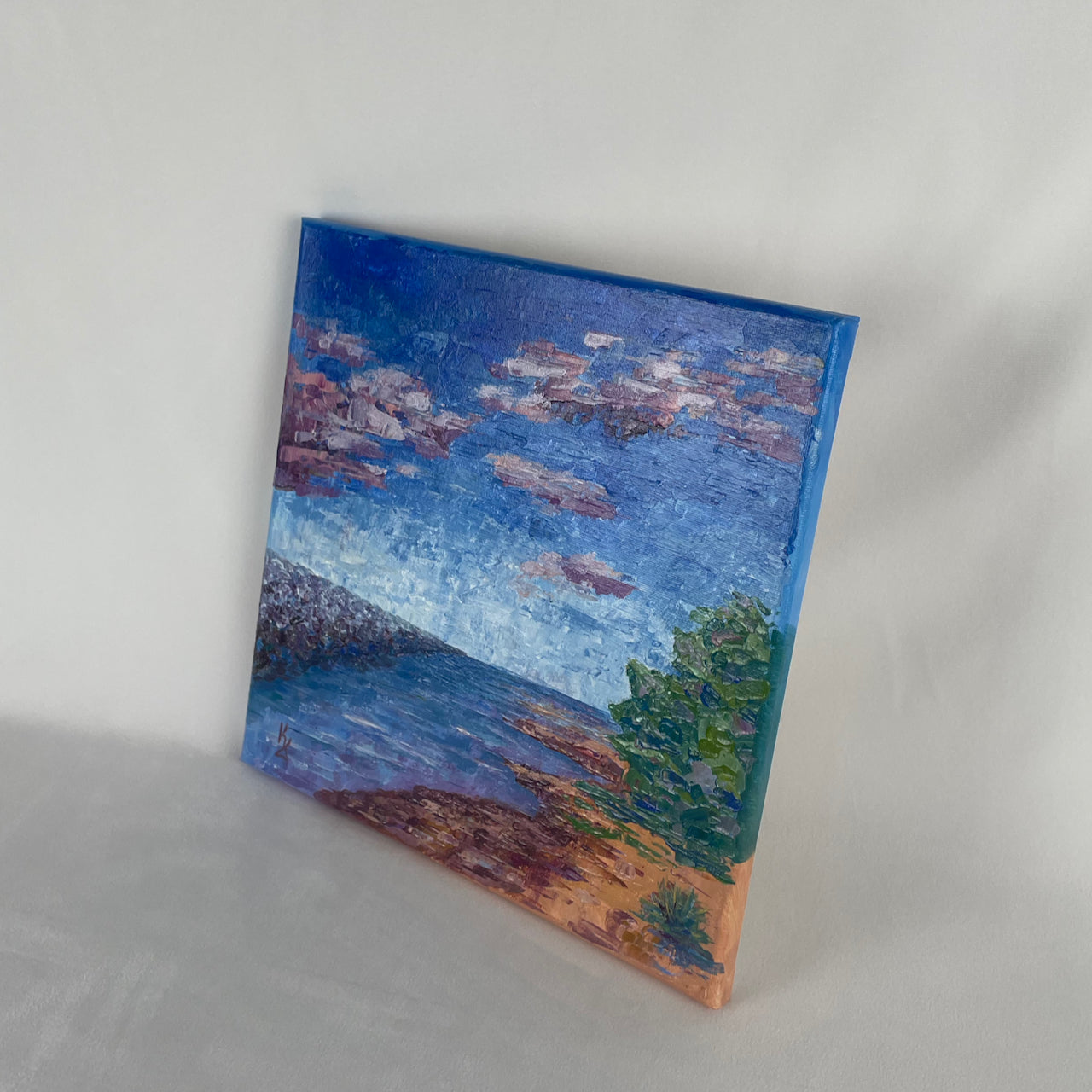 Park Point shallow... Art, decor, optimistic original signed landscape painting on canvas