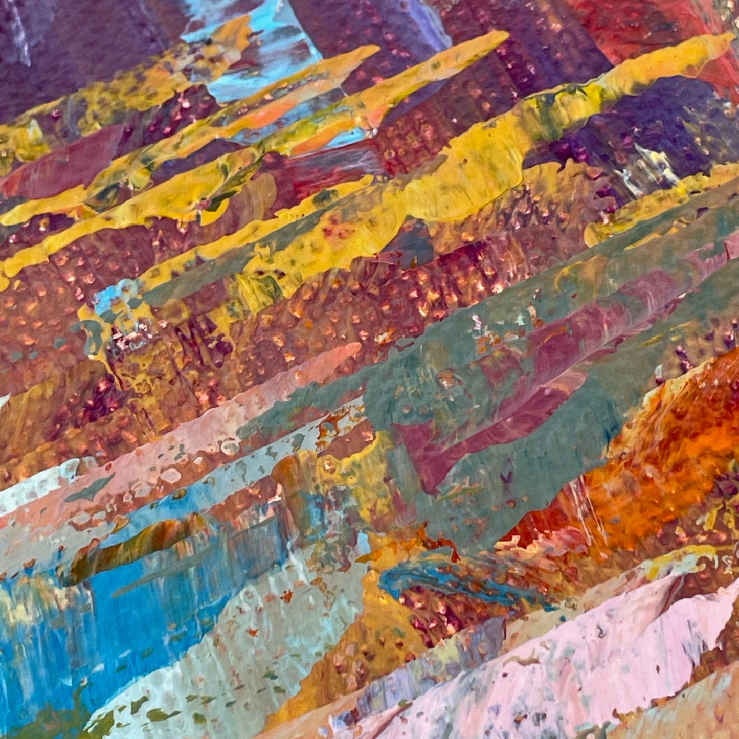 Autumn warmth... Art, wall decor, optimistic original signed large abstract fall forest landscaping painting on gallery canvas