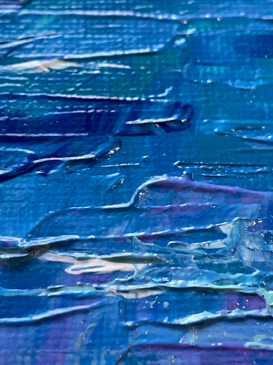Teal water. Sailboat... Optimistic original abstract seascape ocean sailboat painting on canvas