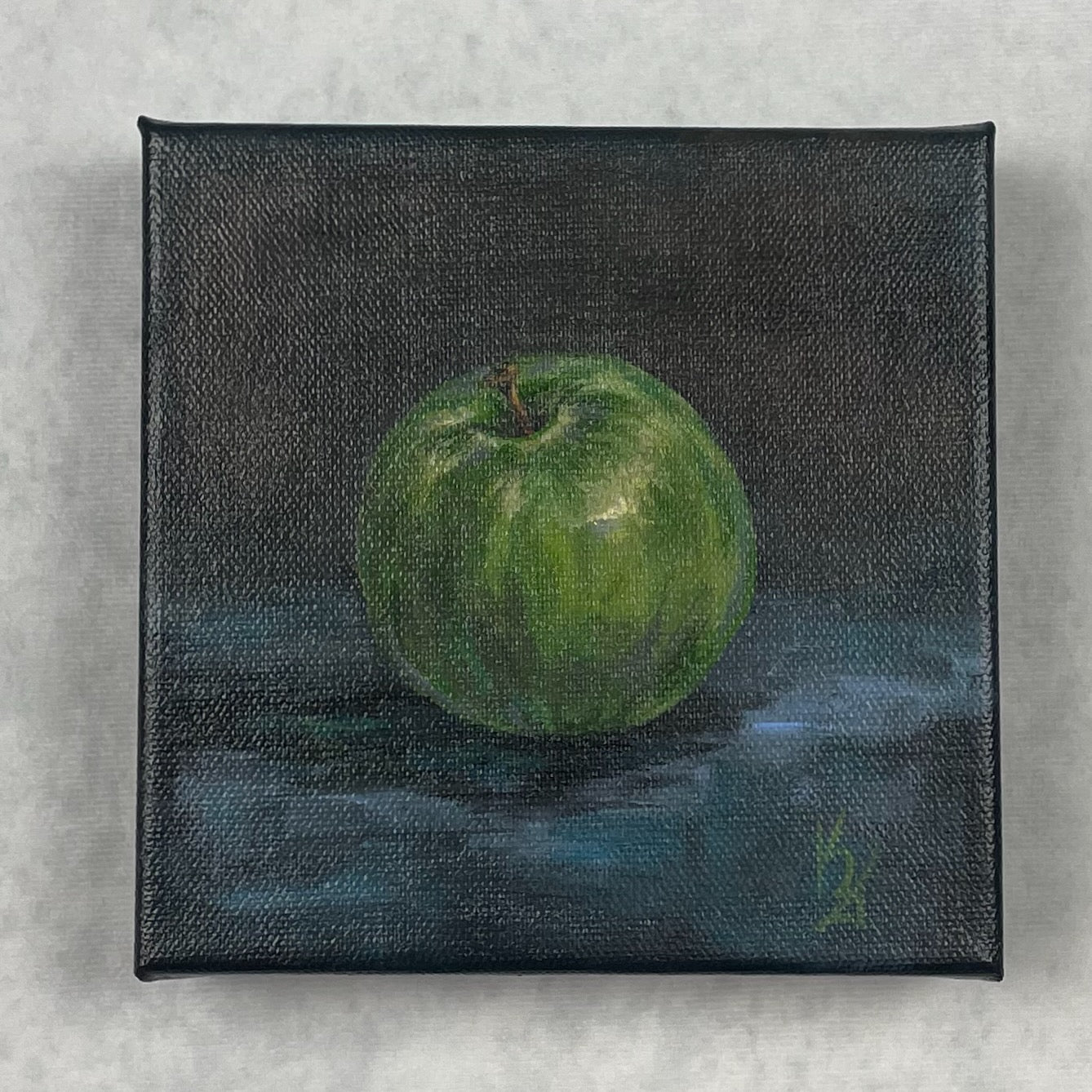 Granny apple. Slate. Fine Art Print from original painting. Giclée Print.