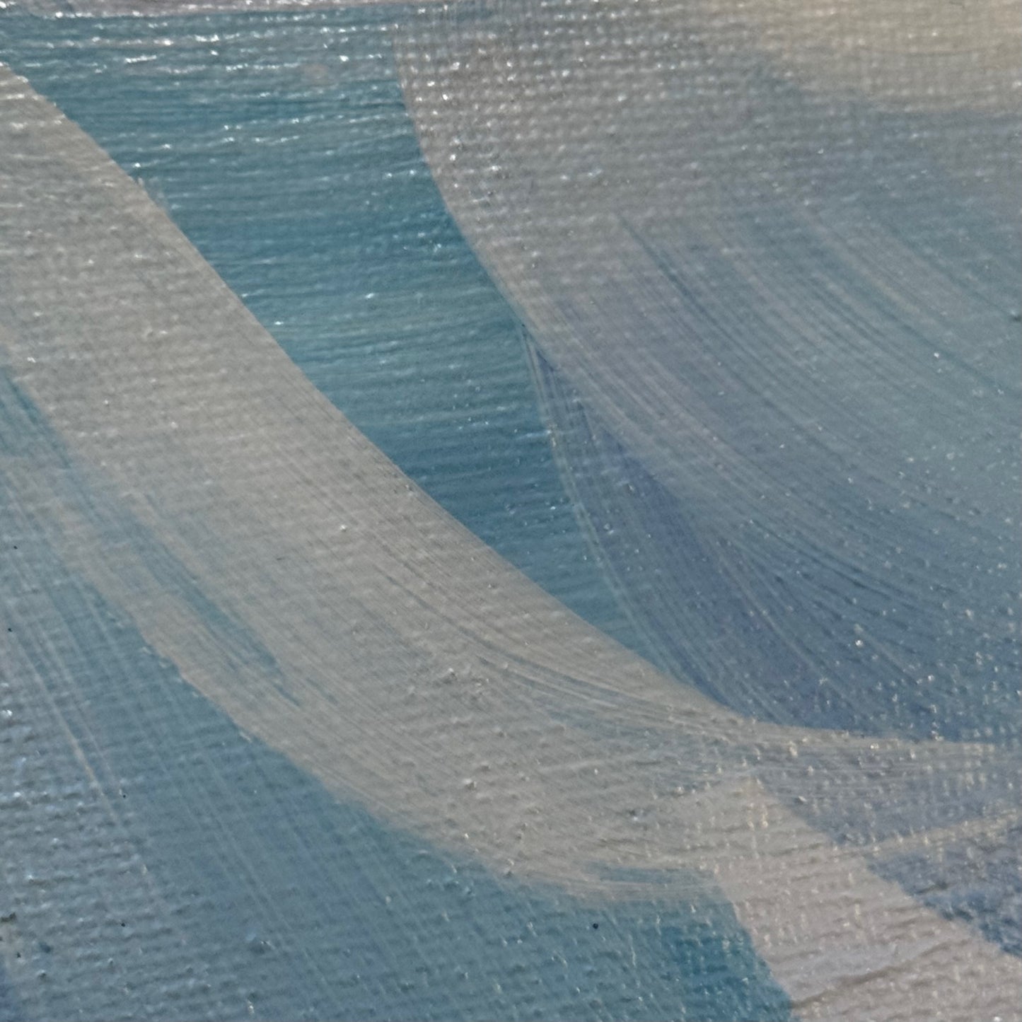 Snowy appearance . Art, large optimistic original signed abstract painting on canvas, wall decor
