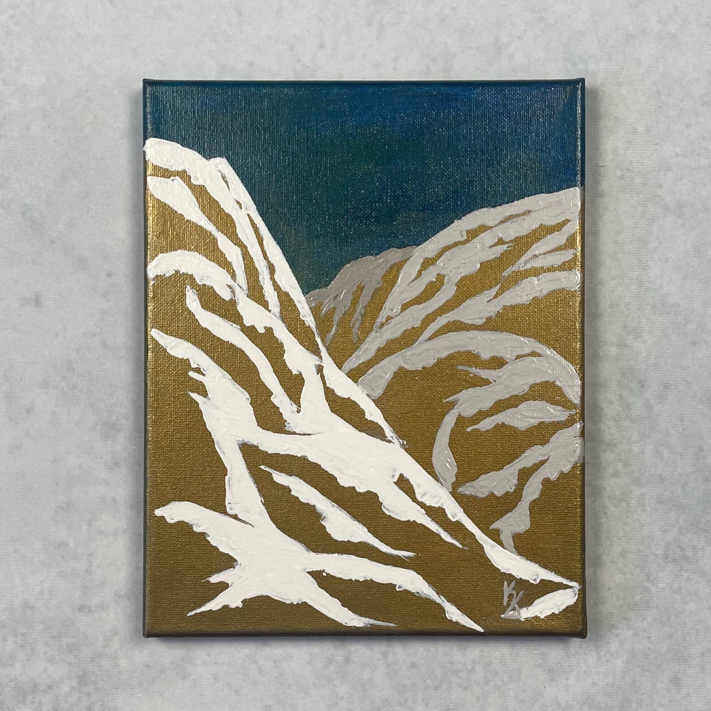 Golden Mountains... Original landscape painting on canvas