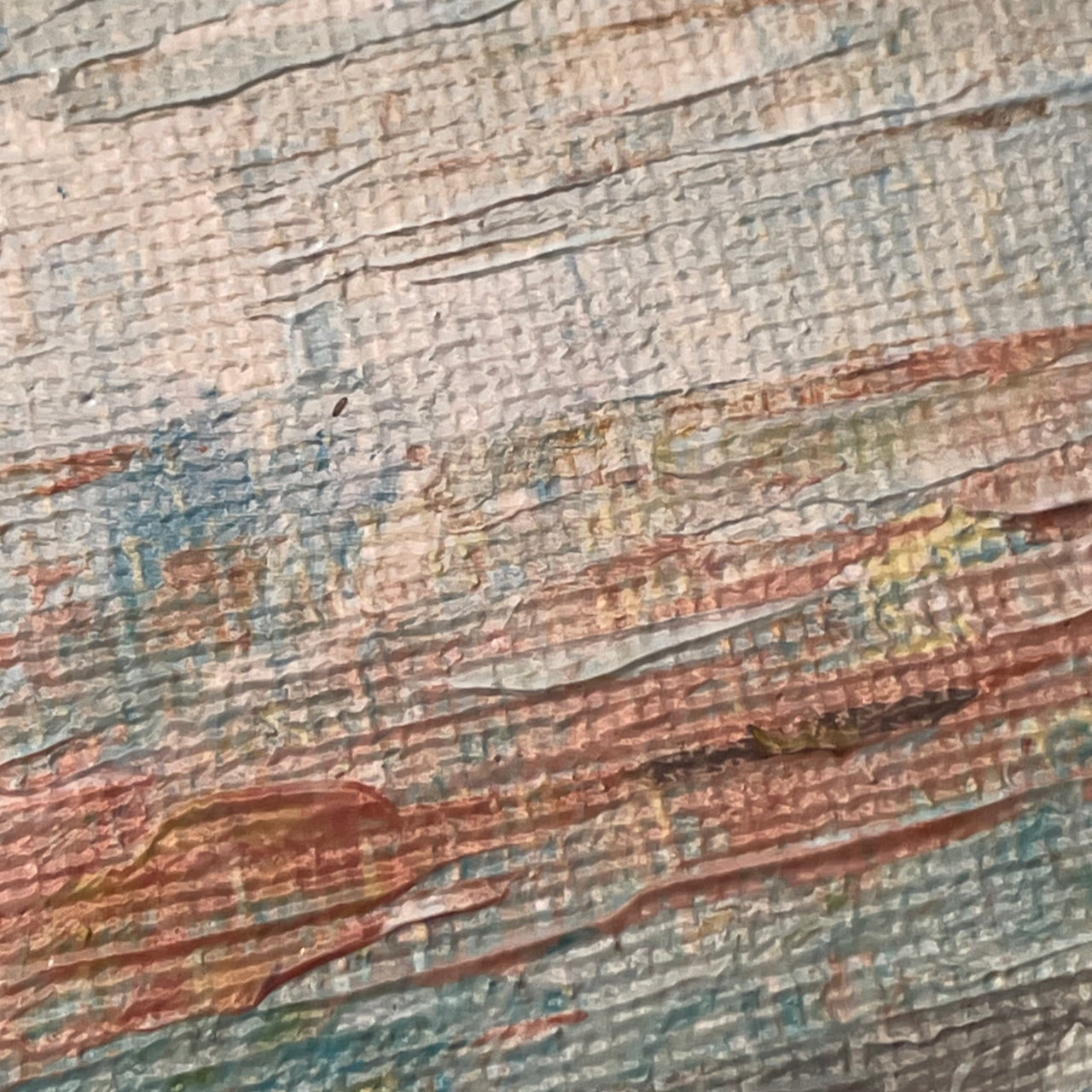 River meadow... Optimistic original river landscape painting on canvas