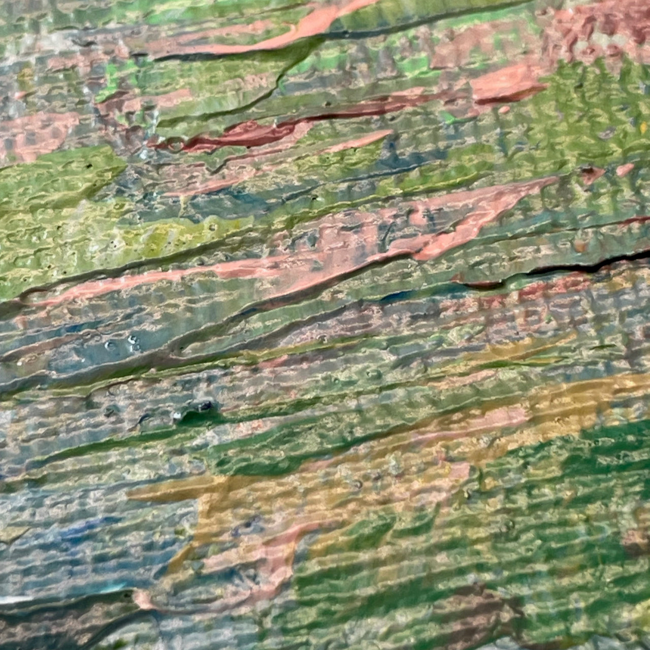 River meadow... Optimistic original river landscape painting on canvas