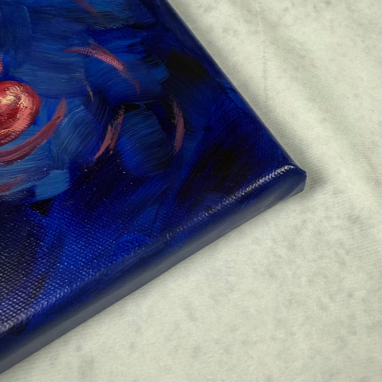 Rooster. Ultramarine. Optimistic Original Painting on Canvas Signed Wall Art Home Decor or Print