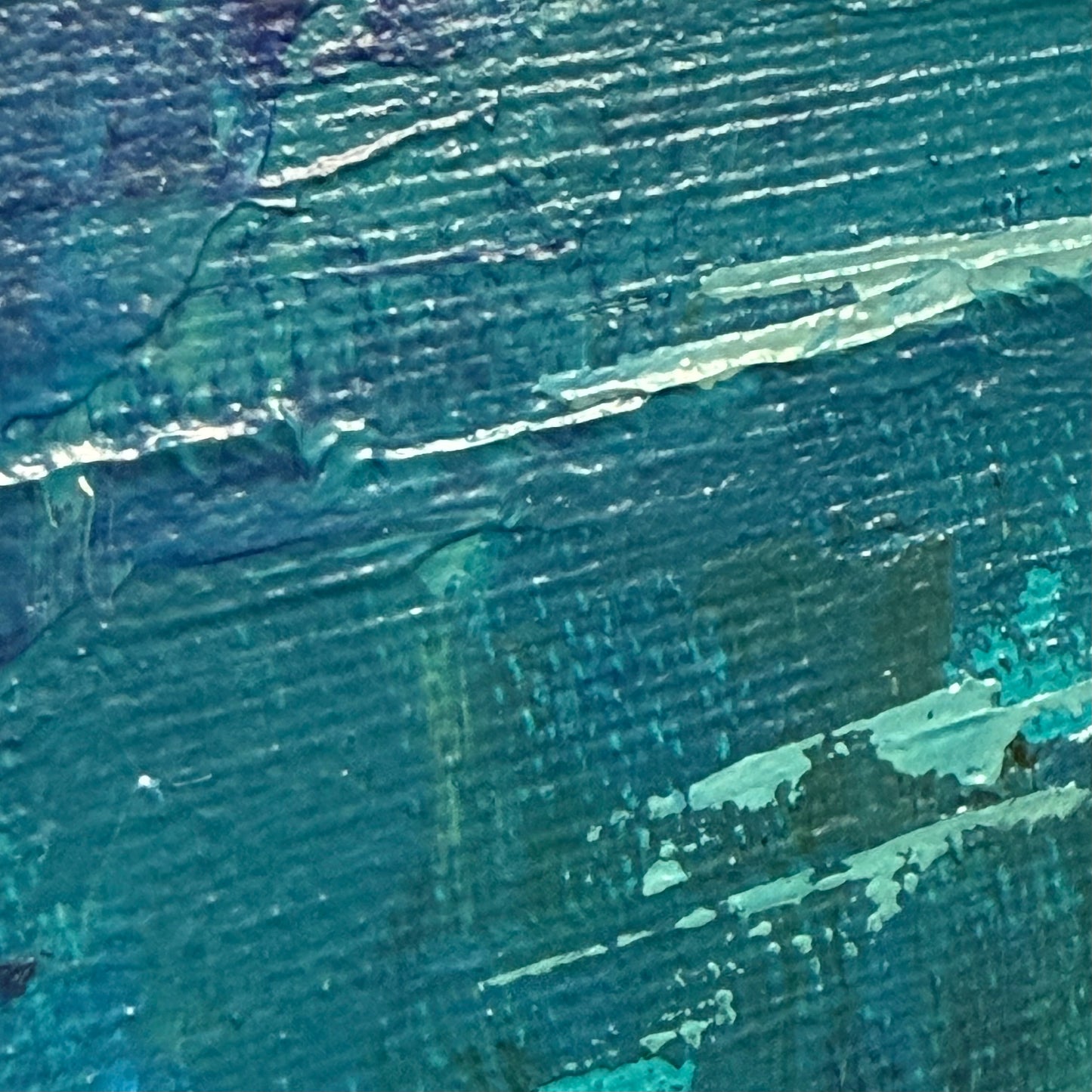 Teal water. Sailboat... Optimistic original abstract seascape ocean sailboat painting on canvas