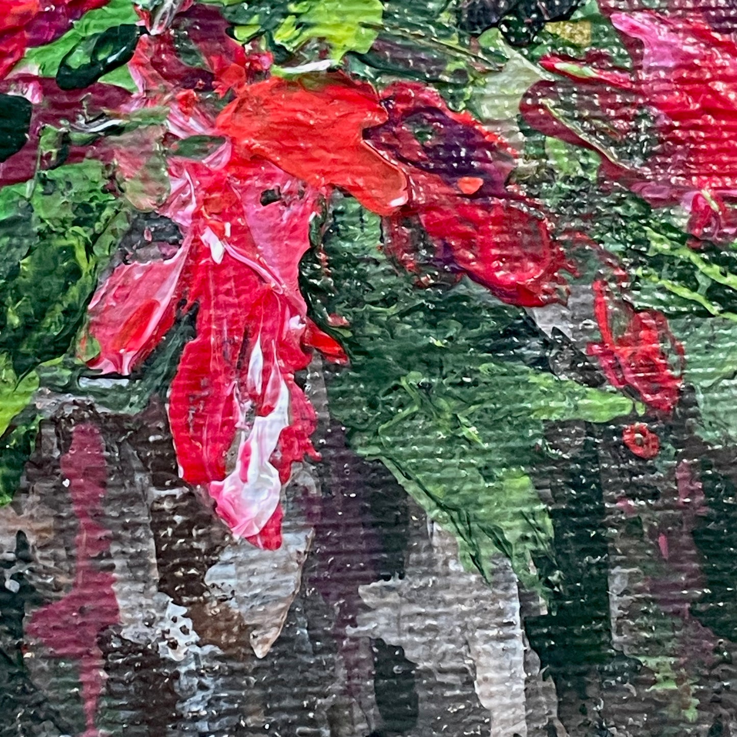 Christmas crimson cactus. Print