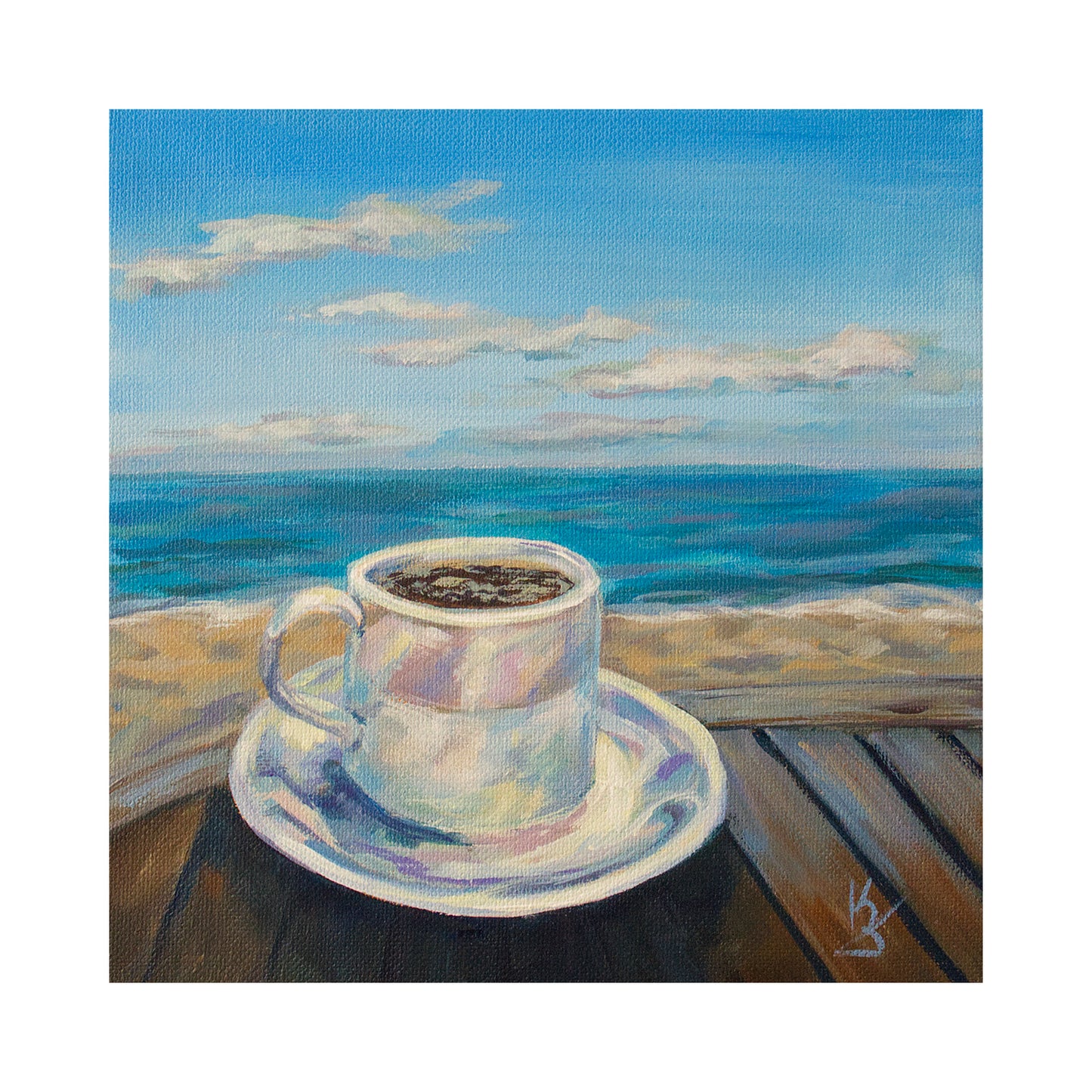 Coffee Breeze. Blue. Print