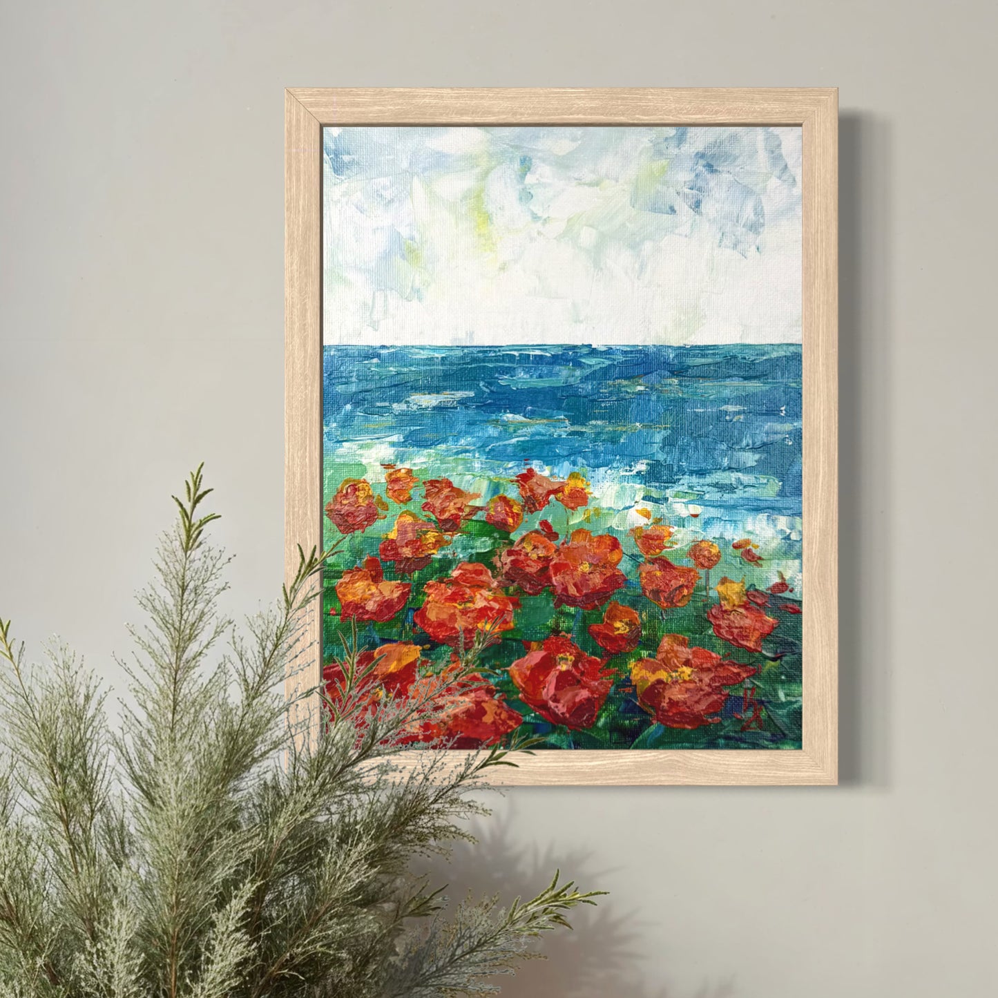 Flower wave. Californian poppies