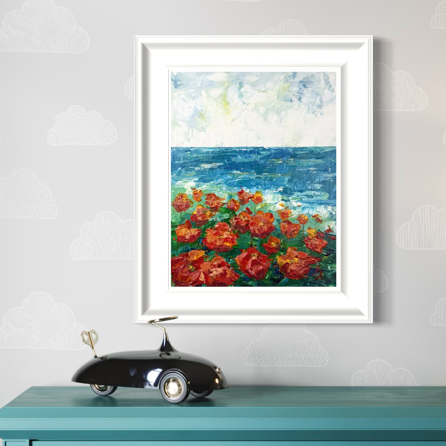 Flower wave. Californian poppies