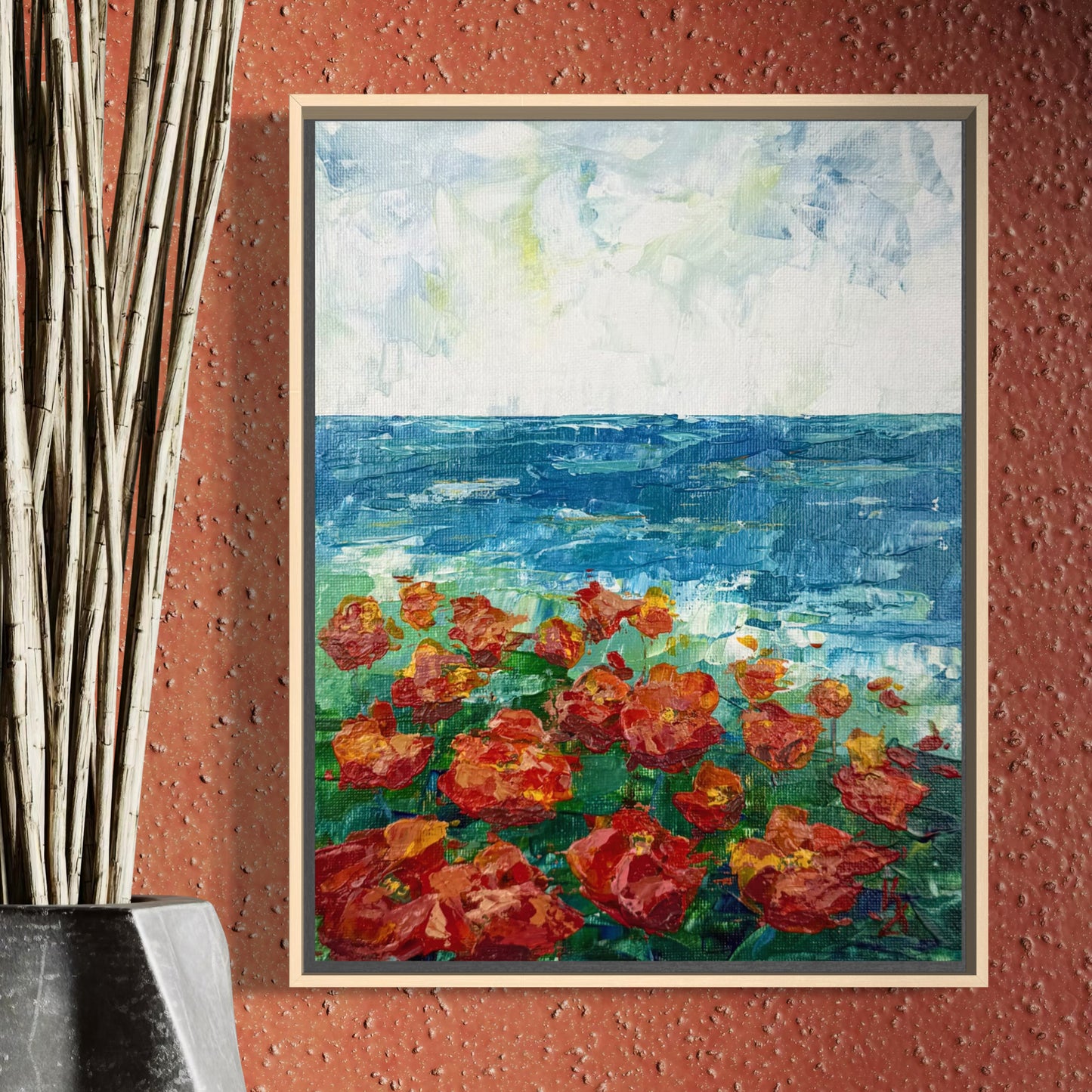 Flower wave. Californian poppies