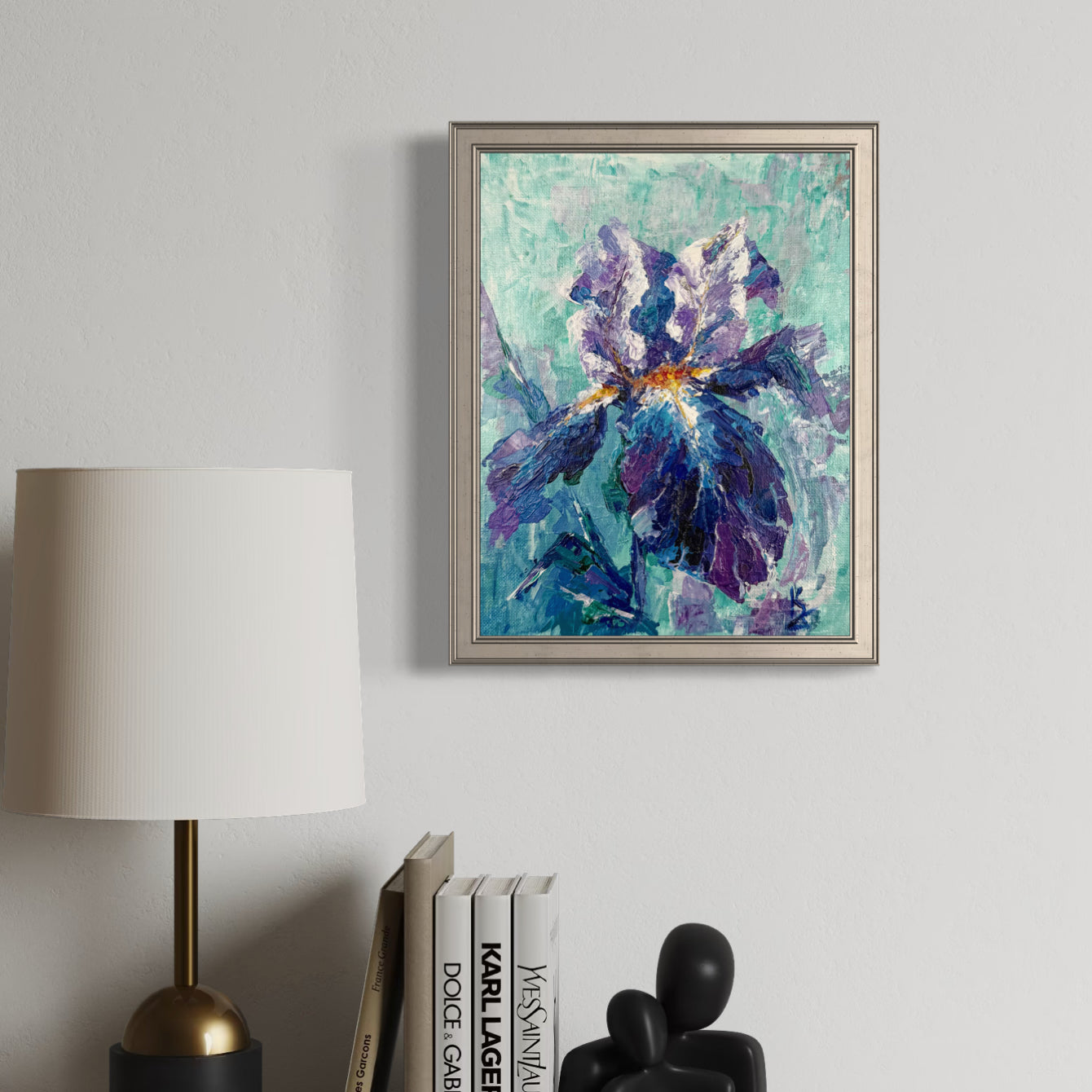 My painted garden. Iris. Blue