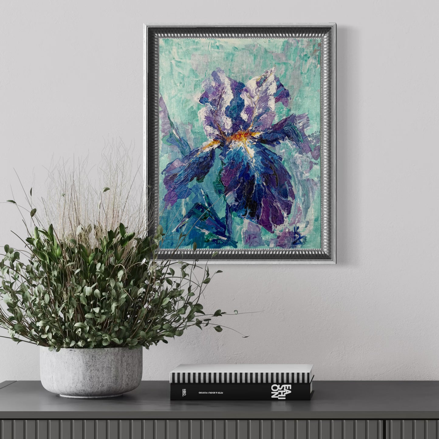 My painted garden. Iris. Blue