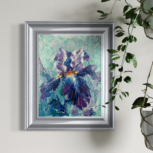 My painted garden. Iris. Blue
