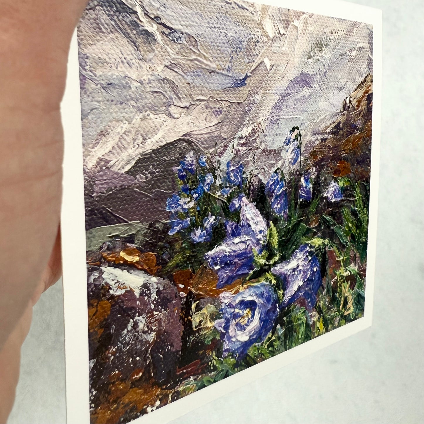Bellflowers and Lichen. Print