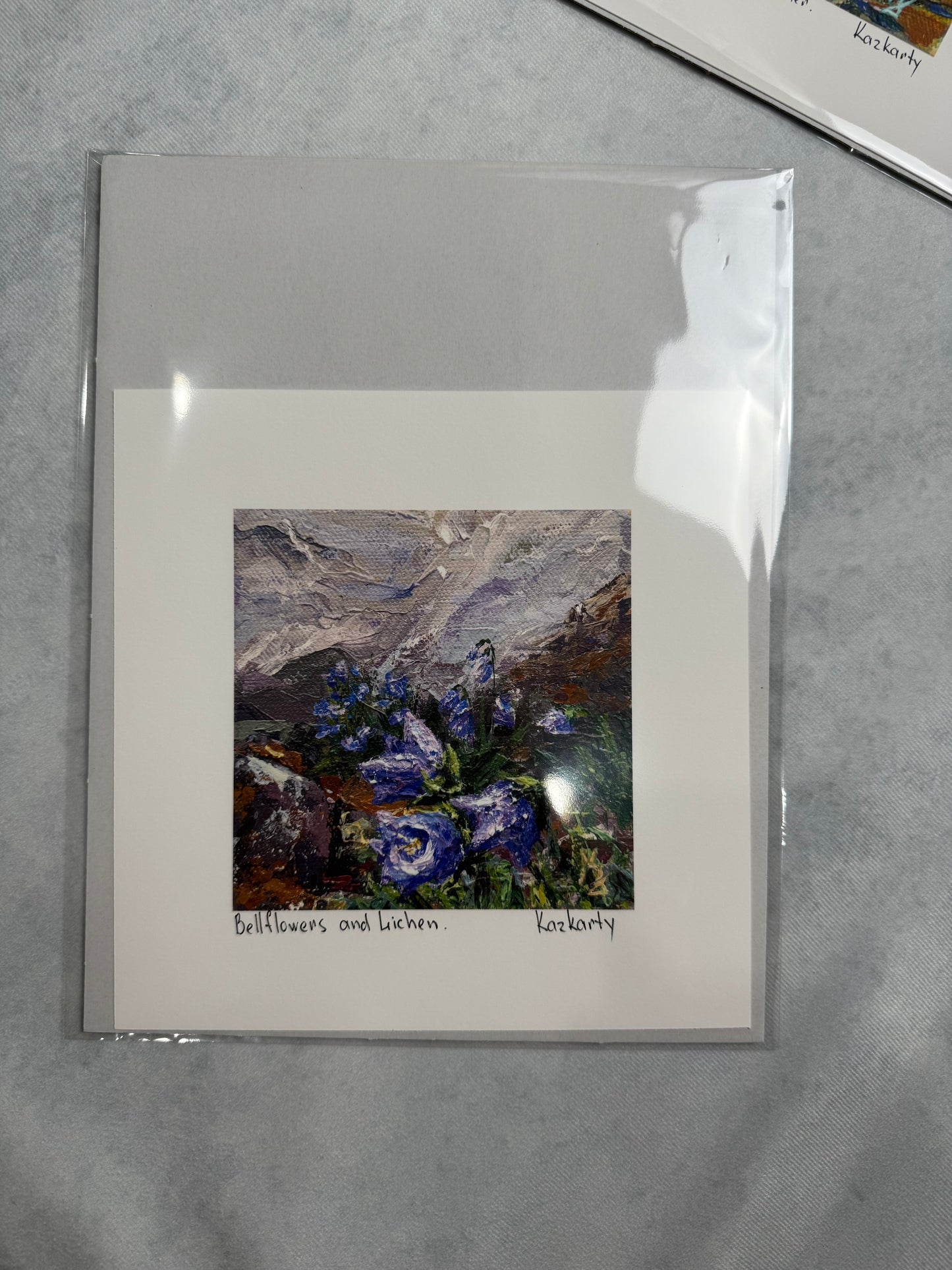 Bellflowers and Lichen. Print