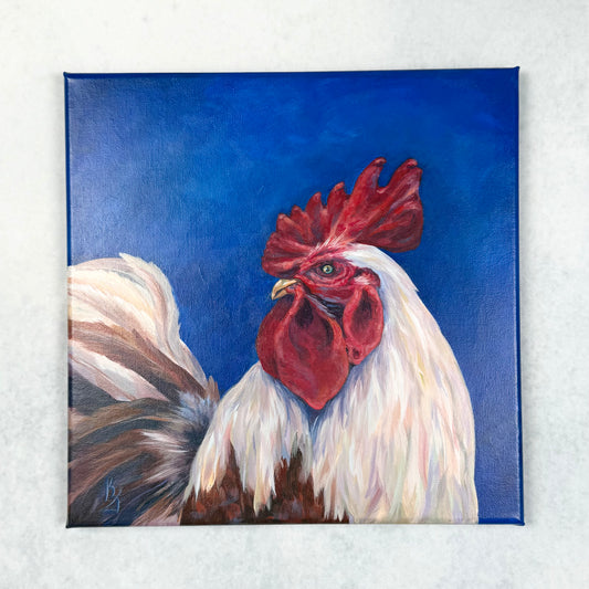 Rooster. Bright blue