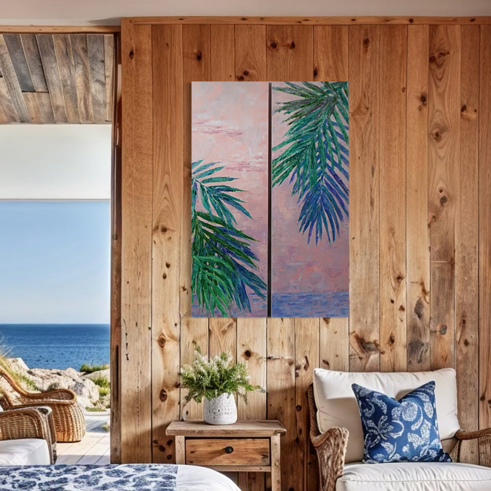 Mauve palm trees