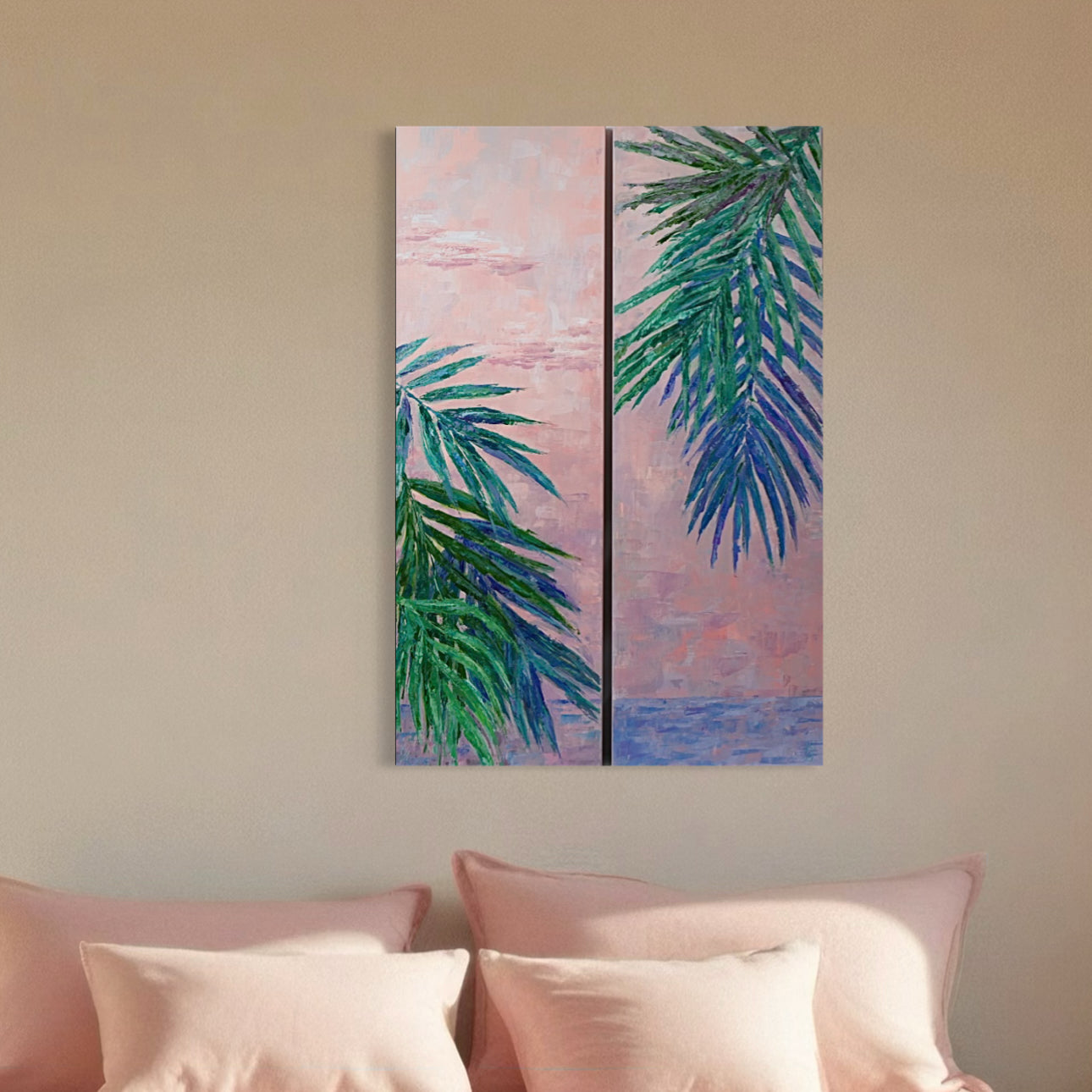 Mauve palm trees