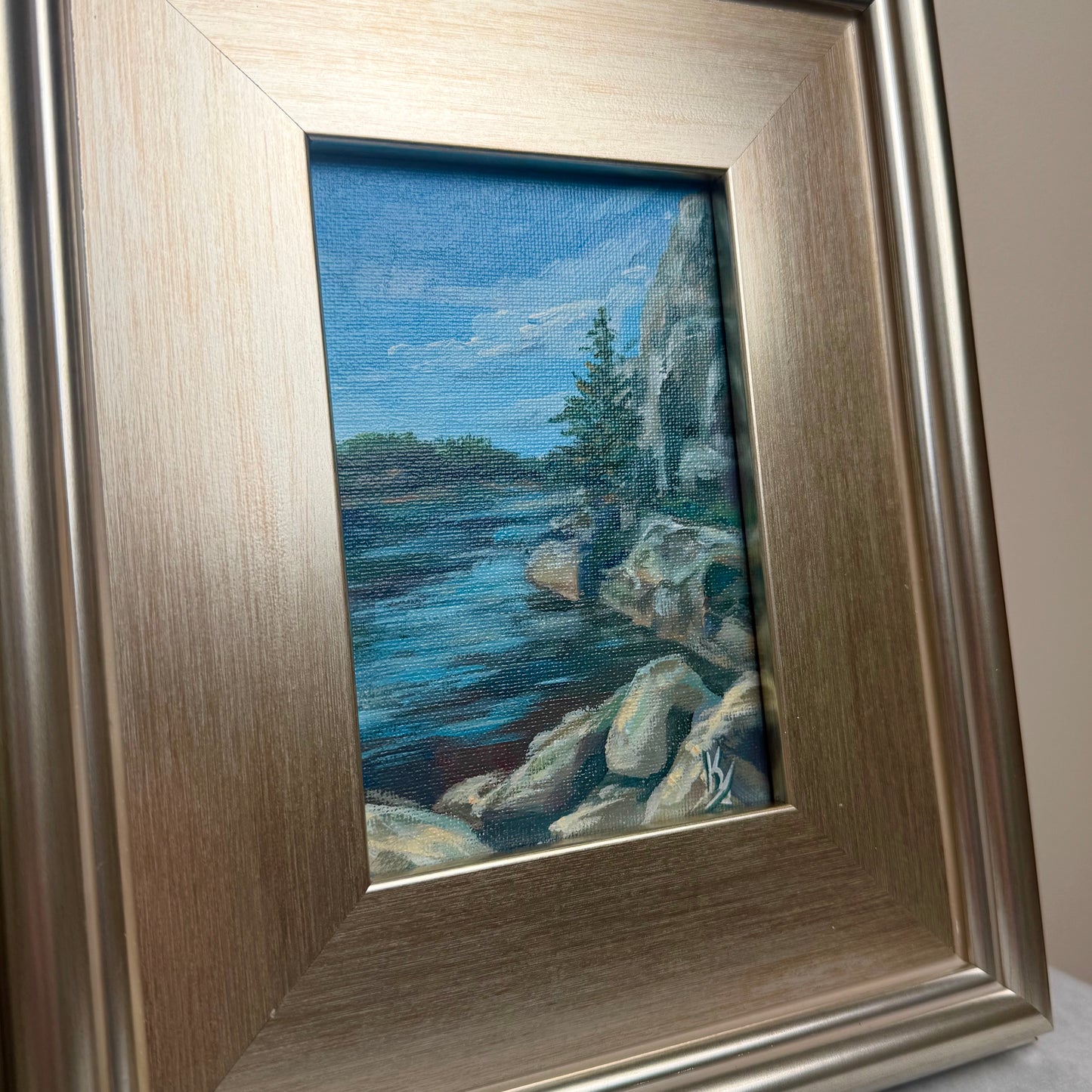 Glaciers way. River, framed