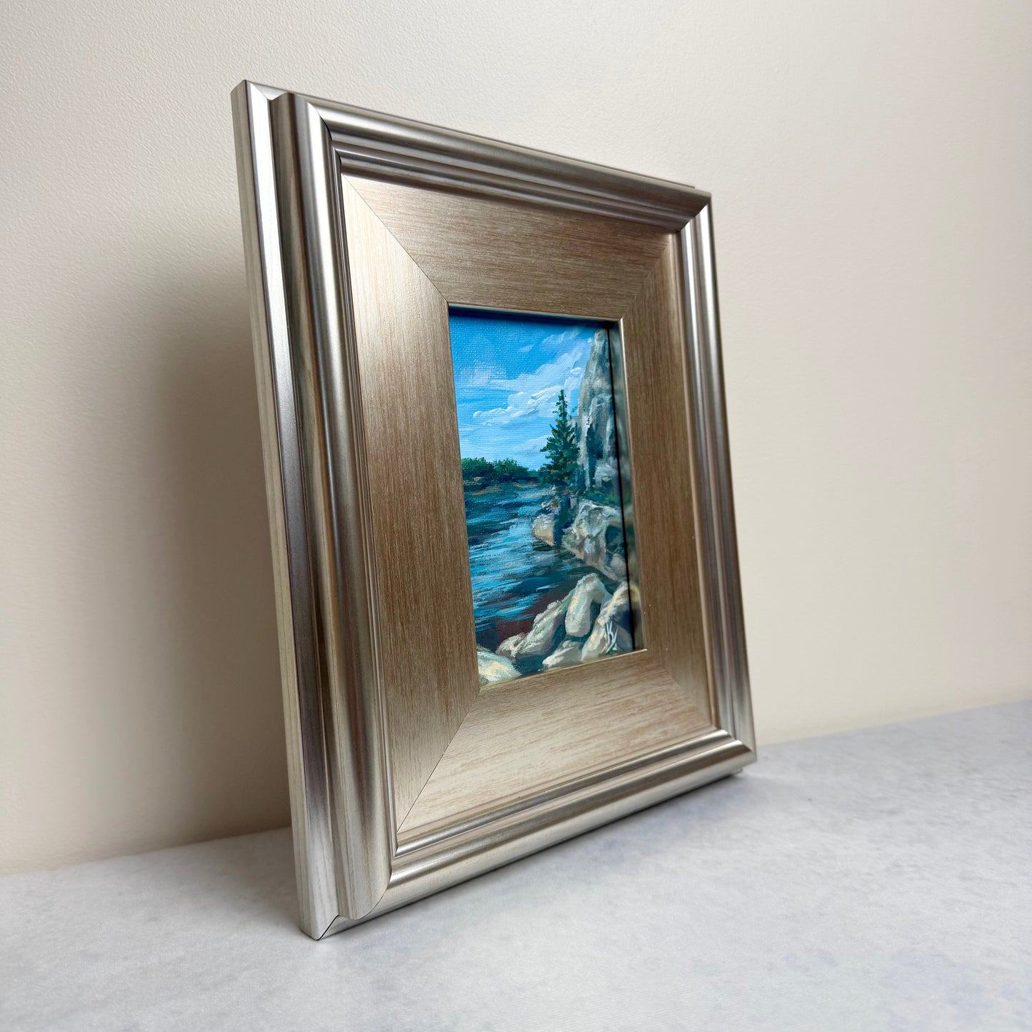 Glaciers way. River, framed