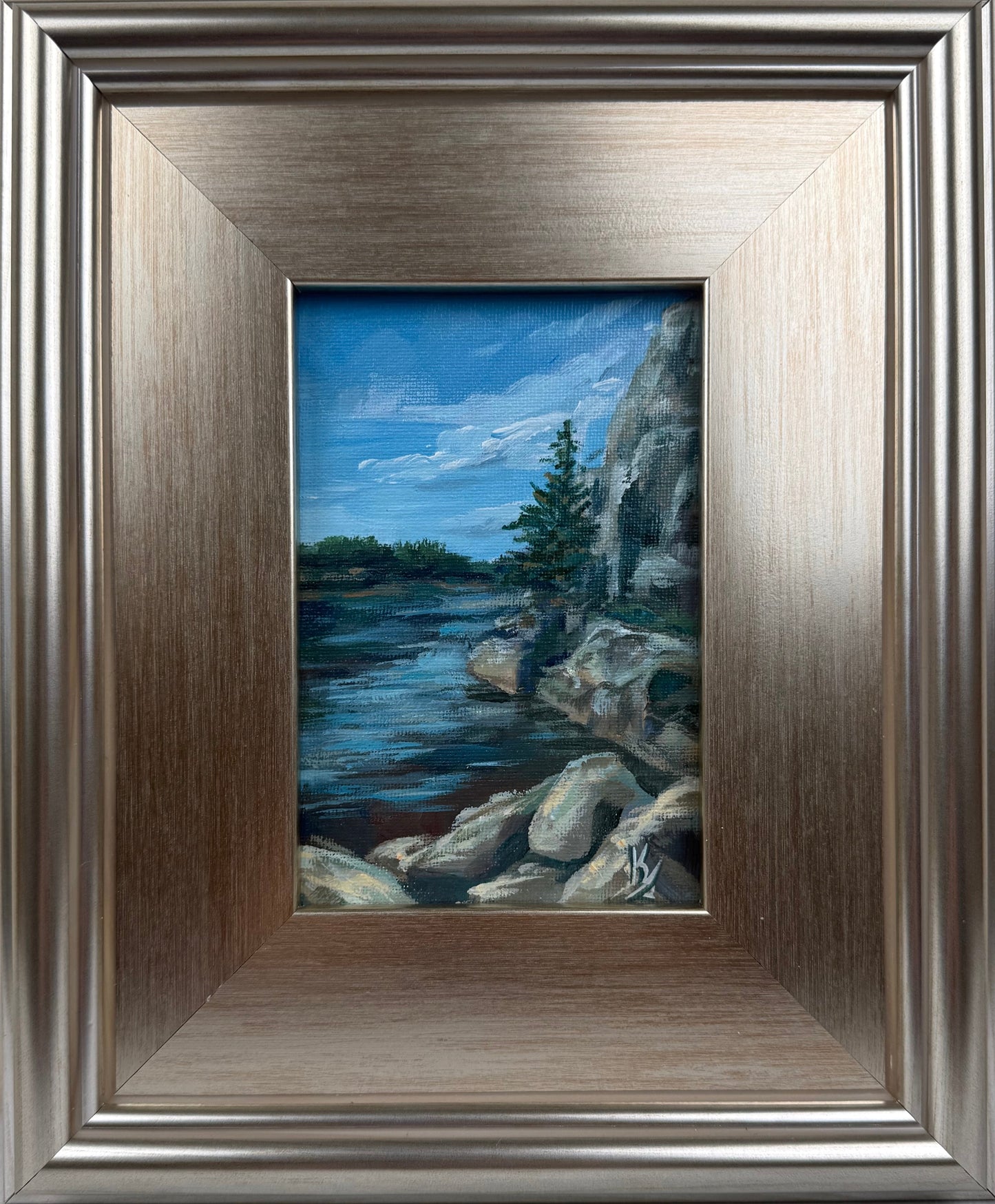 Glaciers way. River, framed