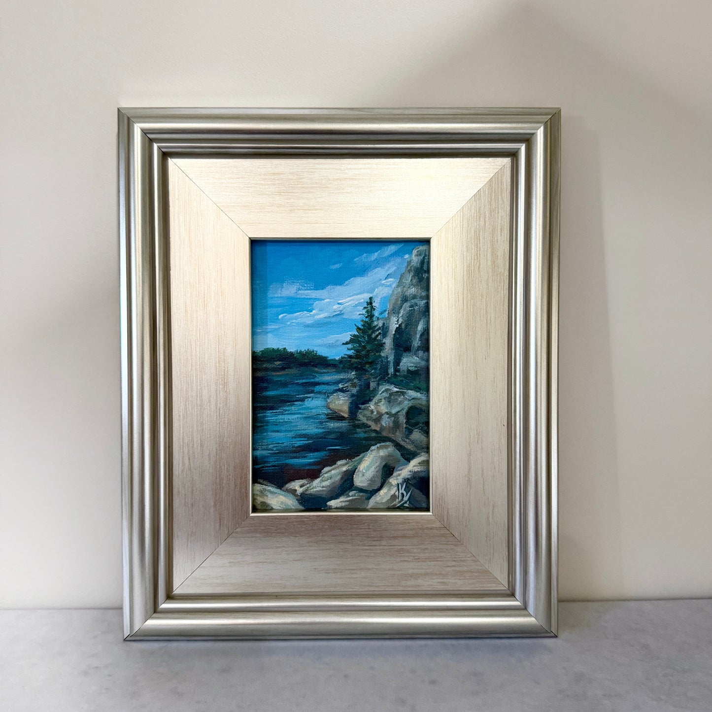 Glaciers way. River, framed