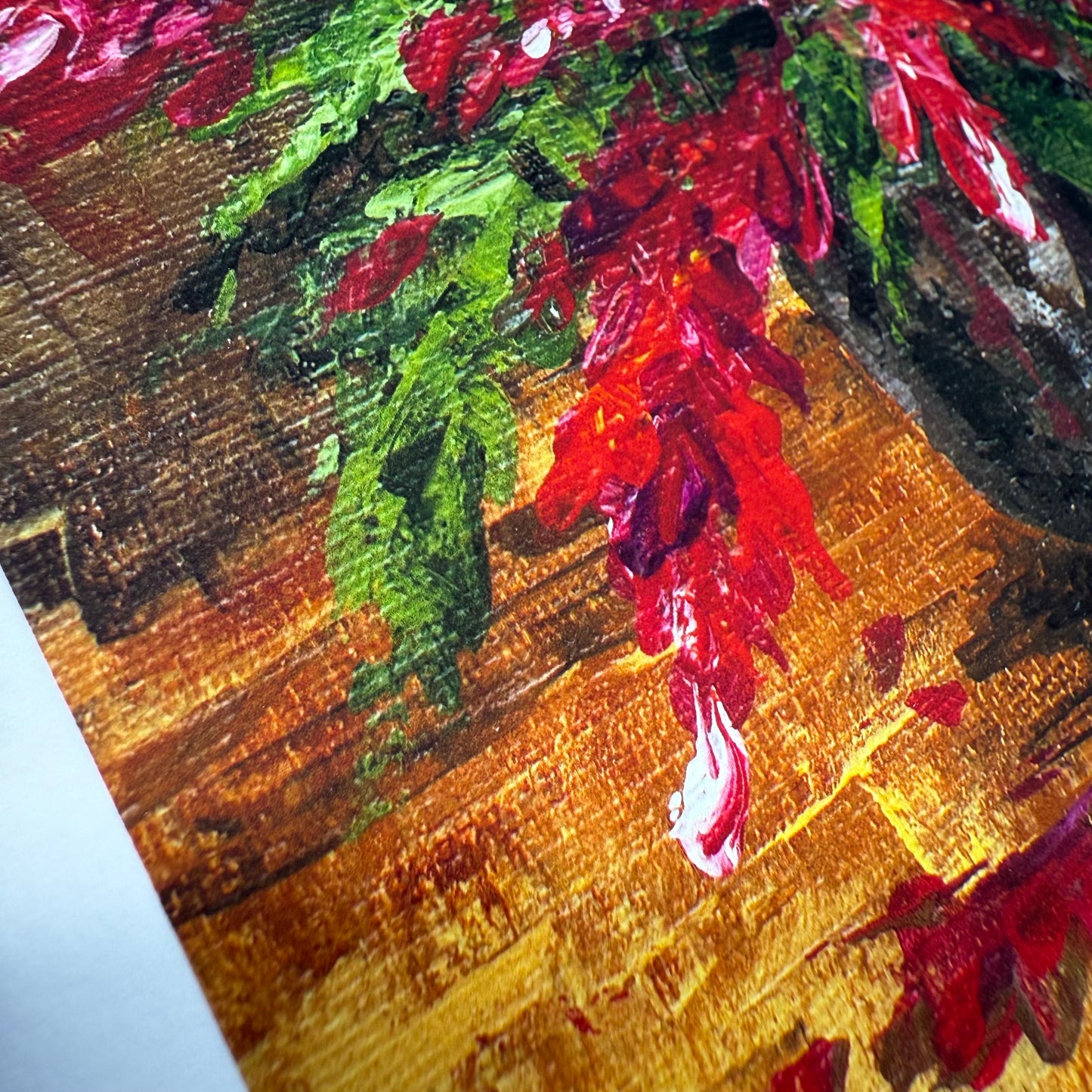 Christmas crimson cactus. Print