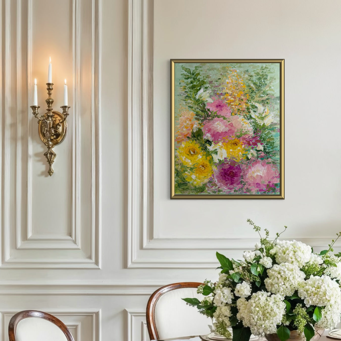 My painted garden. Pink bouquet
